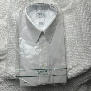 NWT Arrow Bradstreet Classic White Dress Shirt Size 16 1/2 - 32/33